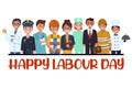 Professional workers, International Labor Day. Set of characters, people from different professions Royalty Free Stock Photo